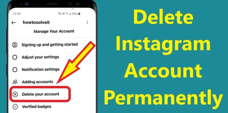 Delete Permanently instagram